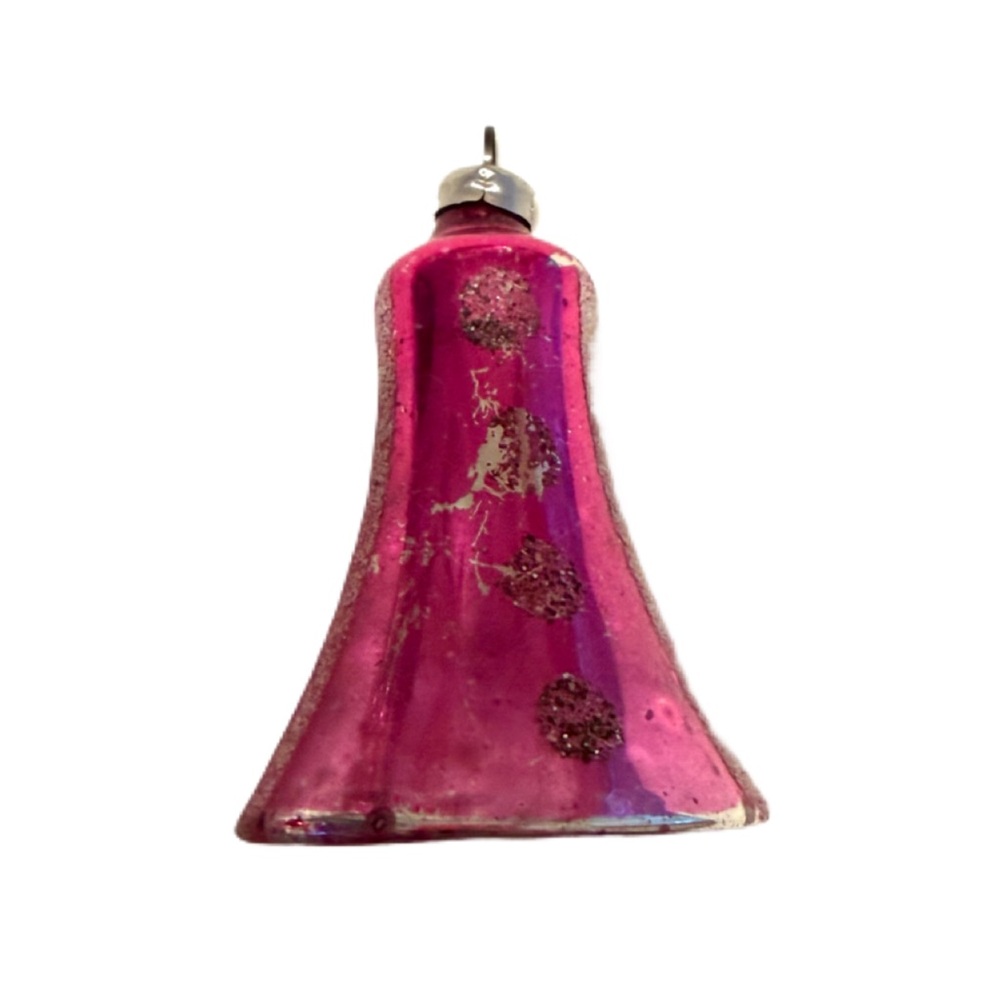 Vintage Handblown Mercury Glass Mica Bell Ornament Made in West Germany - Picture 9 of 10
